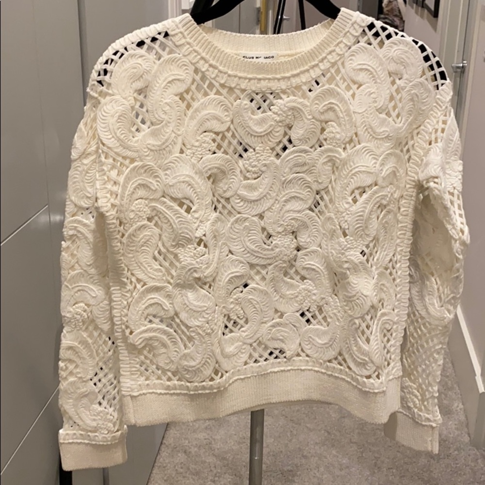 Club Monaco white sweater shirt